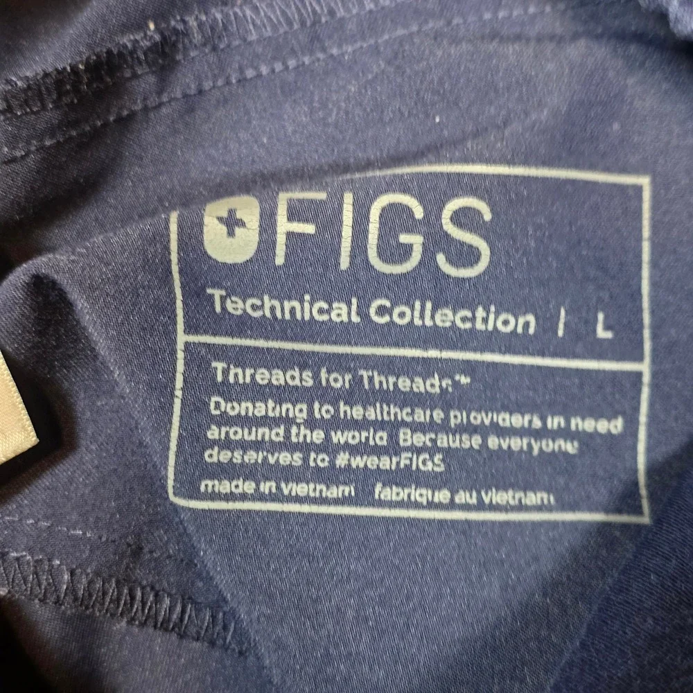 FIGS Tansen L Technical Collection Navy Blue Jogger Scrub Pants Stretch Nursing‎